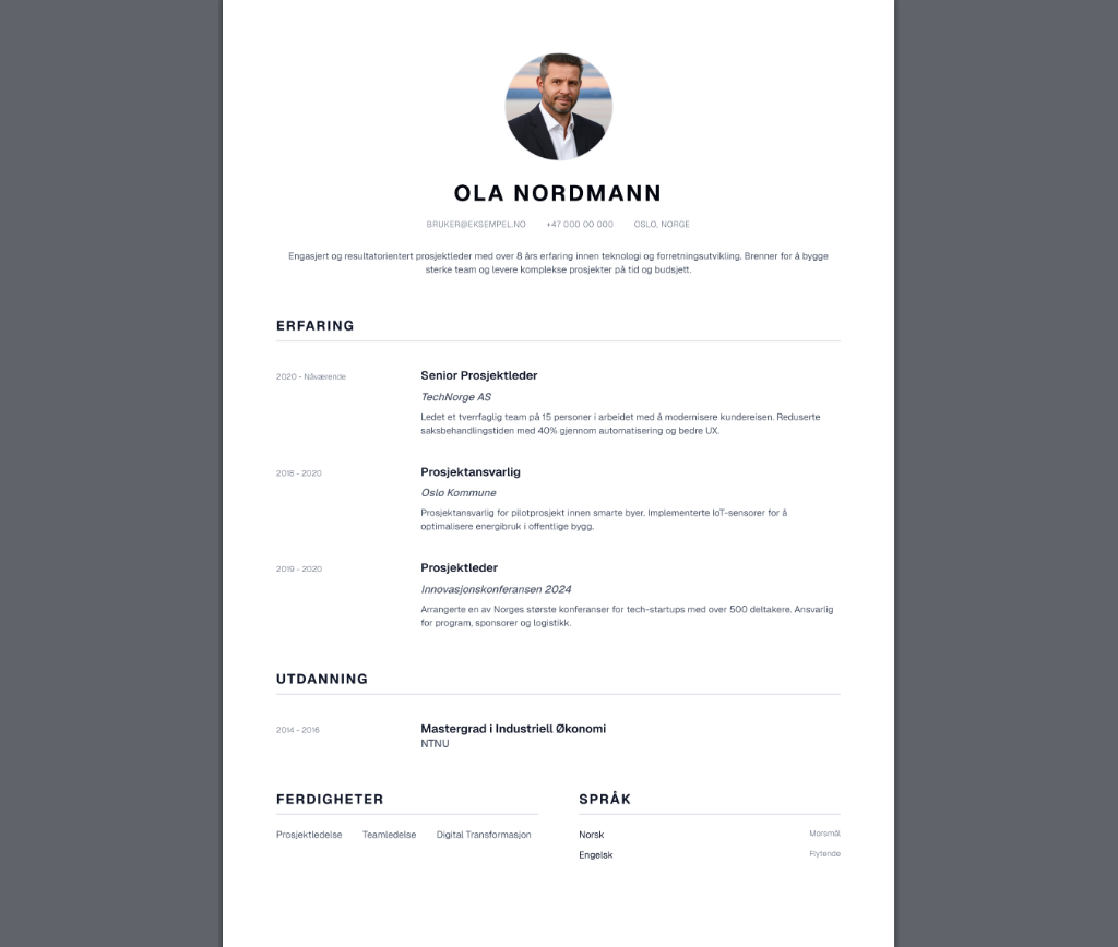 EnkelCV.no screenshot 1